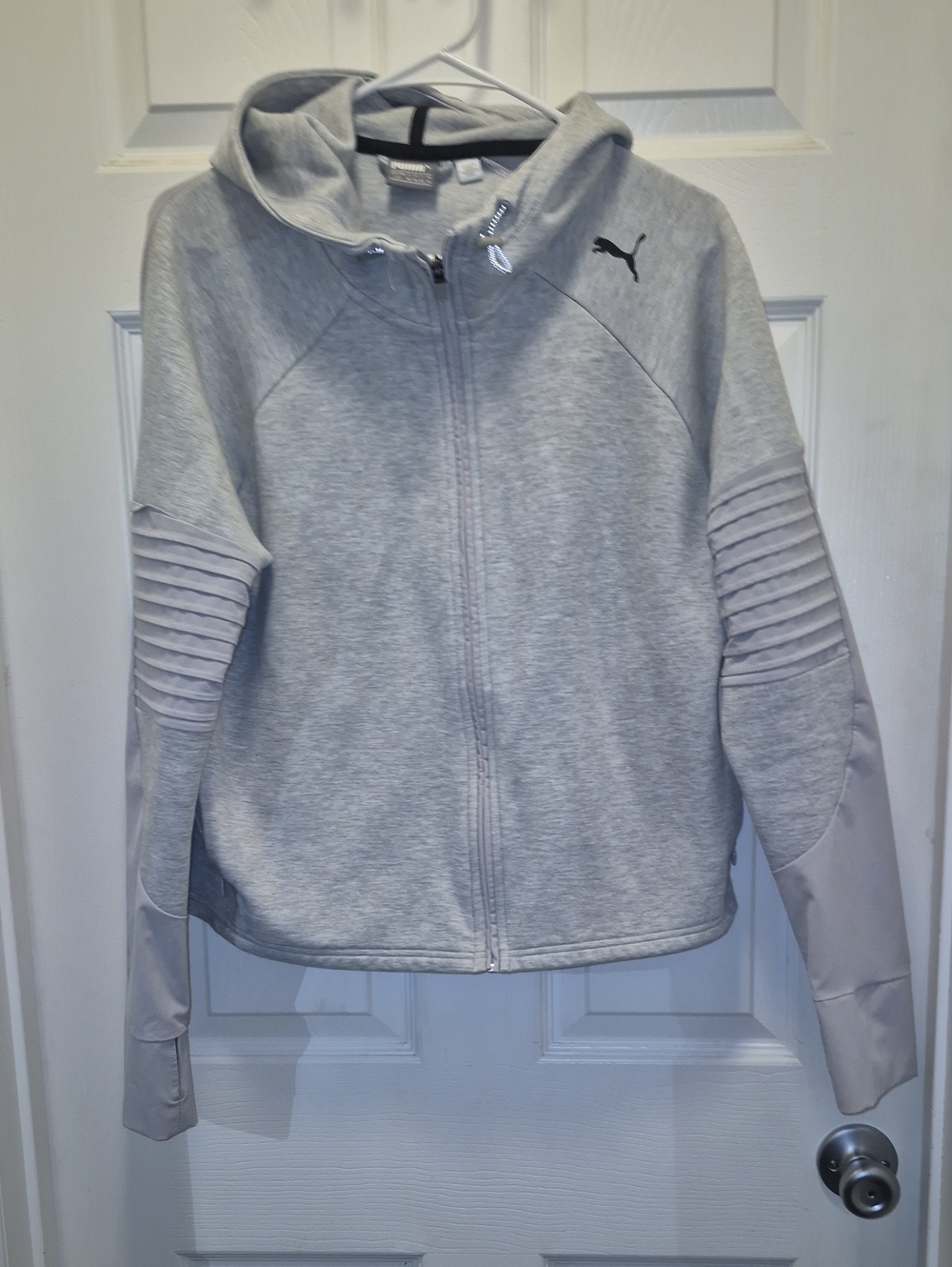 Puma Light Gray Women's Hooded Zip Jacket
